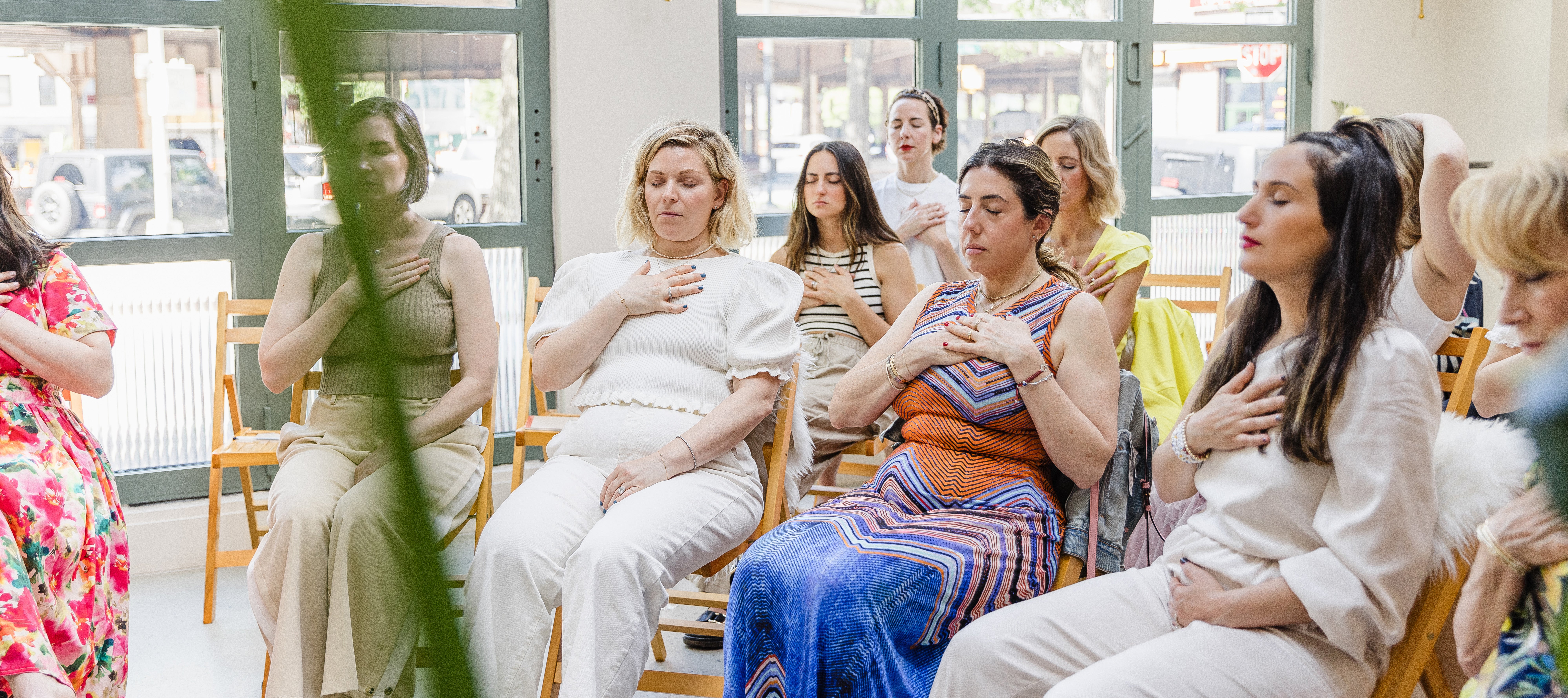Group of women in a meditation exercise