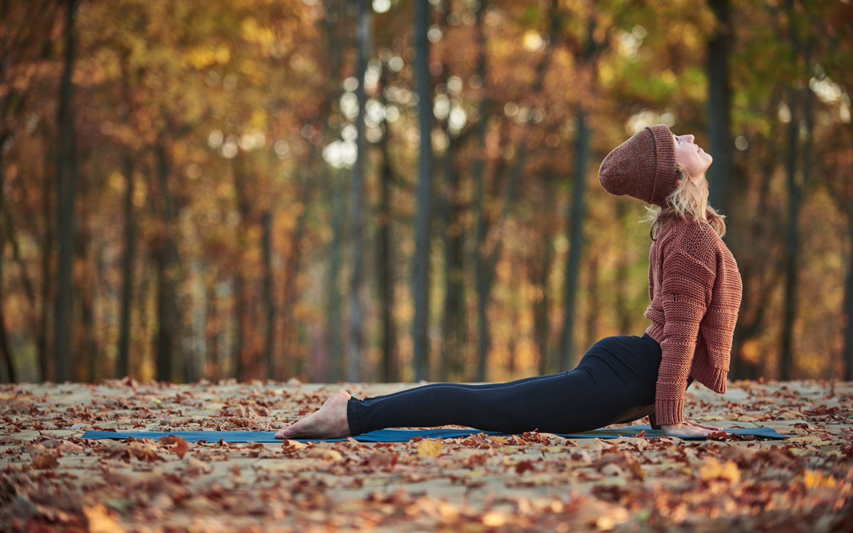 Yoga practise during autumn