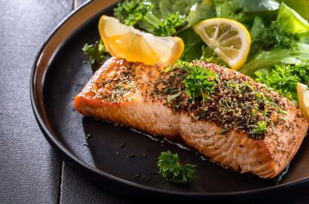 Cumin Rubbed Salmon with Fennel Parsley Salad