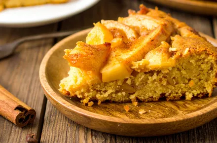 Apple Cinnamon Polenta Upside – Down Cake