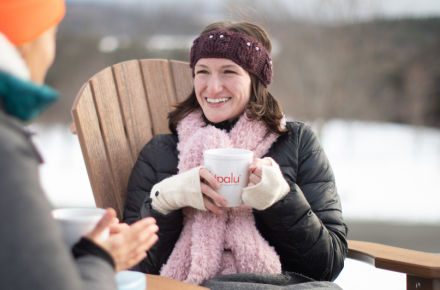 Drinking tea outside