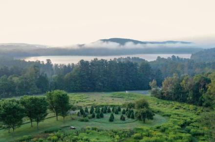Kripalu campus landscape in the spring