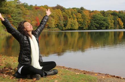 fall meditation lake