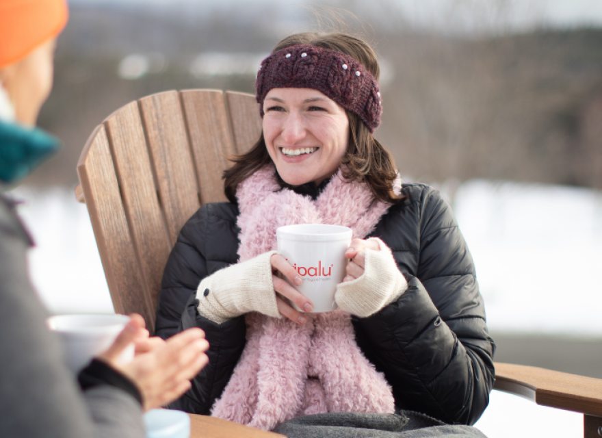 Drinking tea outside