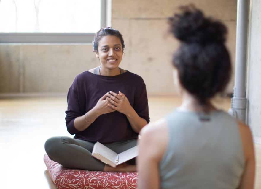 yoga therapy session