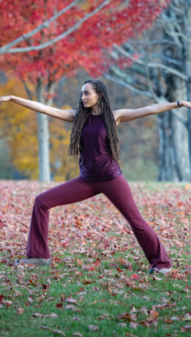 yoga in the fall