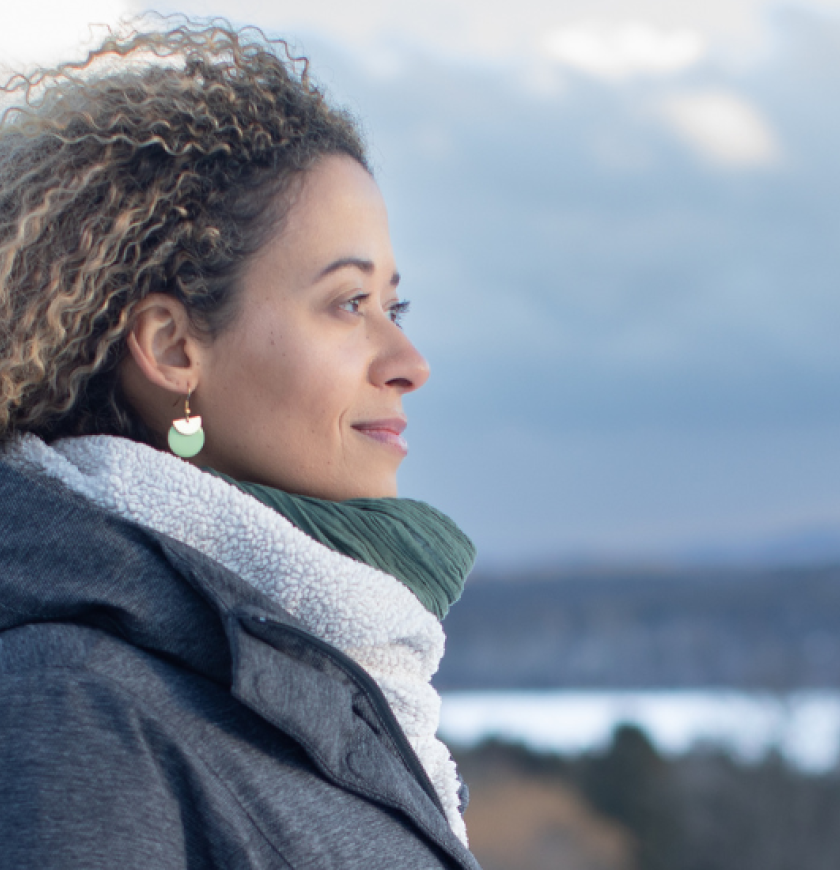 Outside meditation snow