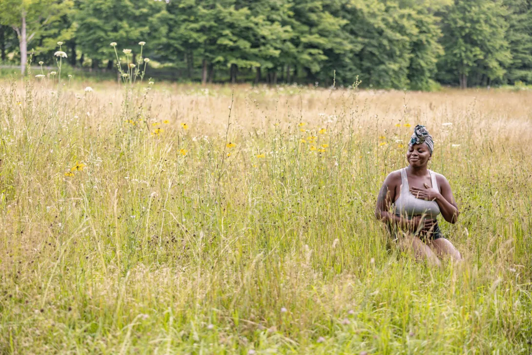 Outside in a field peacful