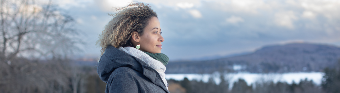 Outside meditation snow