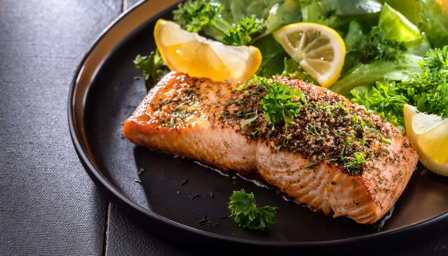 Cumin Rubbed Salmon with Fennel Parsley Salad