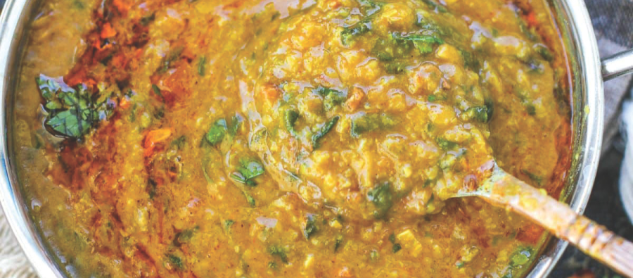 Red Dal with Spinach