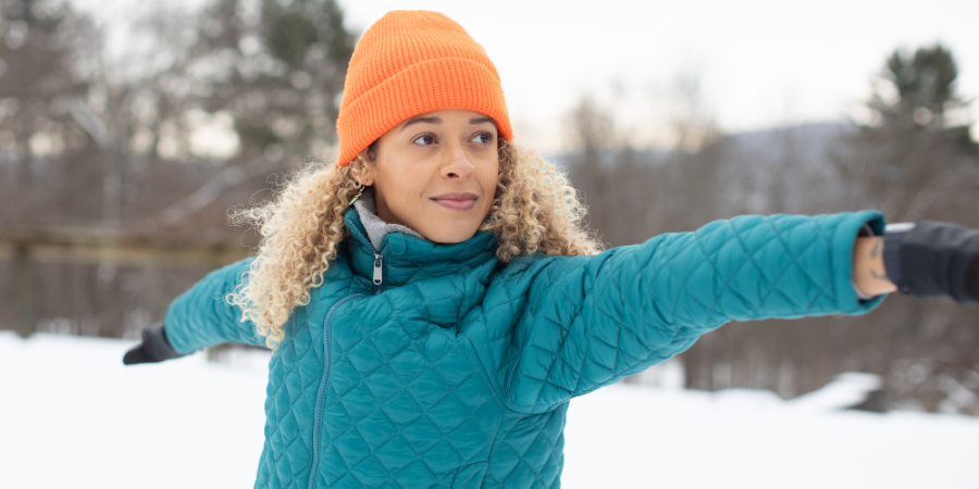 outdoor snow yoga