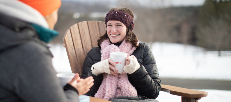 Drinking tea outside