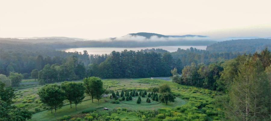 Kripalu campus landscape in the spring