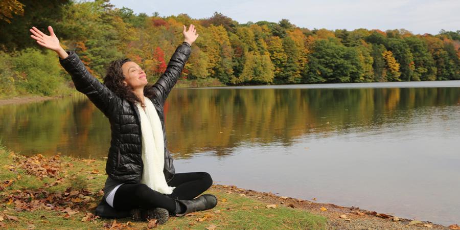 fall meditation lake