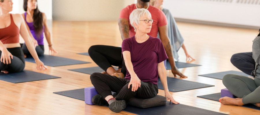yoga inside sitting