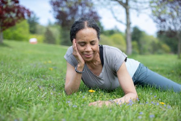 Laying in grass