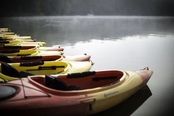 Kayaks in the morning