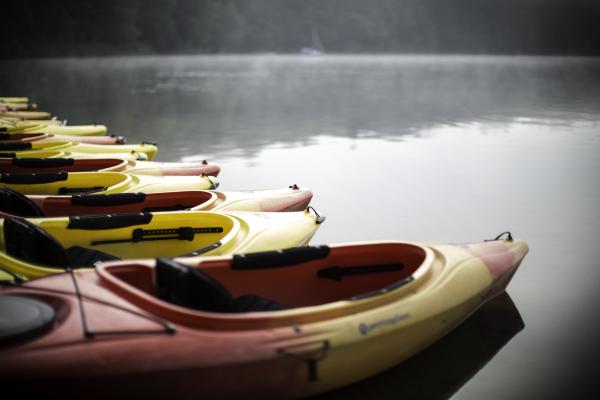 Kayaks in the morning