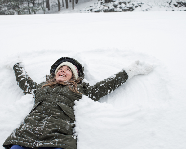 Outdoor snow angel