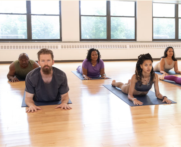 cobra pose at a yoga class