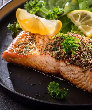 Cumin Rubbed Salmon with Fennel Parsley Salad
