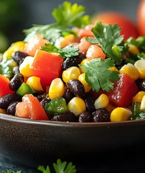 Bowl of corn and black bean salsa
