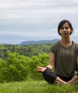 Yoga pose outside