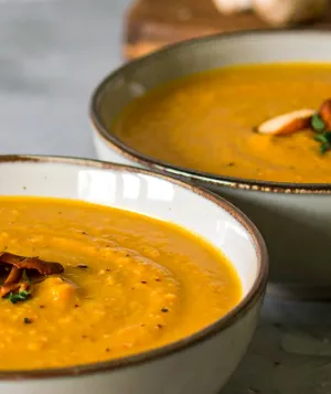 Bowl of roasted pumpkin soup