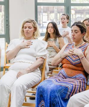 Group of women in a meditation exercise