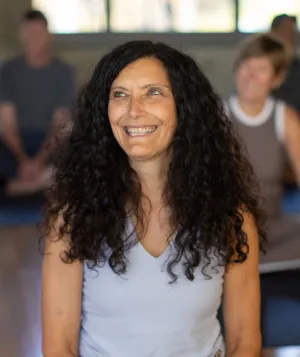 yoga students smiling in class