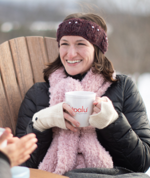 Drinking tea outside