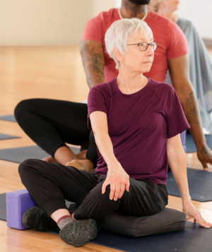 yoga inside sitting